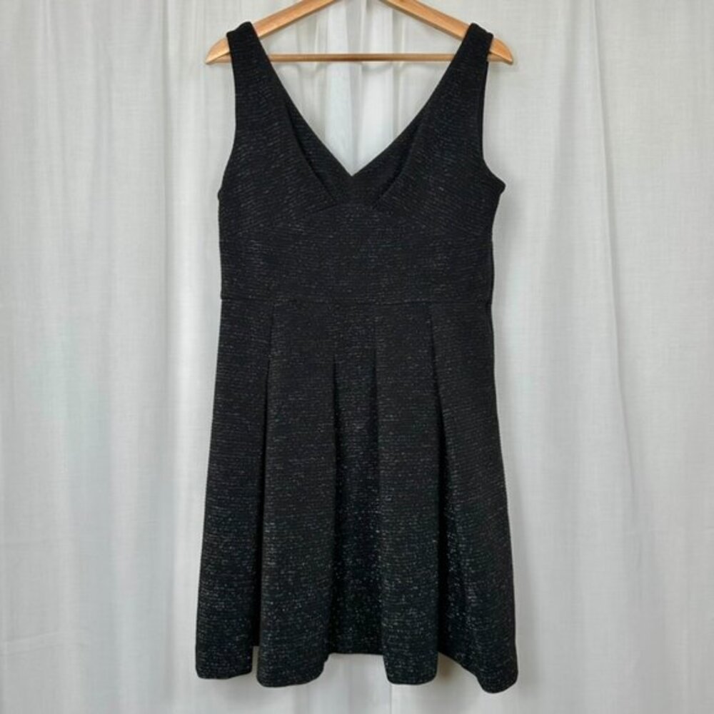 Betsey Johnson Fit Flare Mini Black Dress 12 Back Bow Party Cocktail Prom‎ Retro